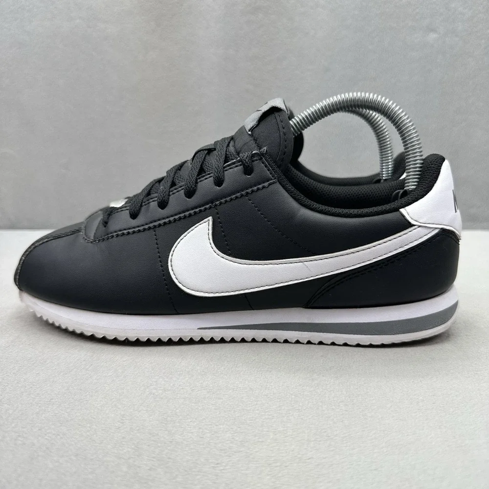 Womens 8 / 6.5Y Nike Cortez Shoes Black / Cool Grey / White Casual Retro Sneaker